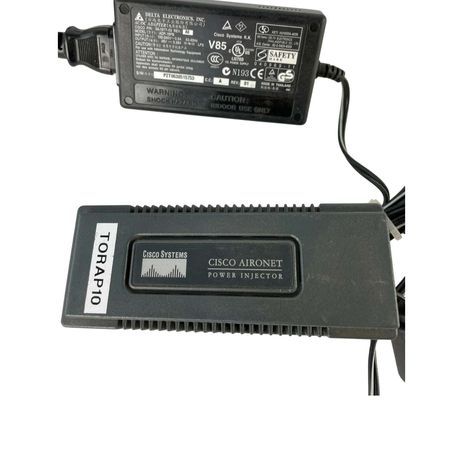 Genuine Delta ADP-18PB & Cisco Aironet Output 48V 0.38A Power Supply Adapter A80
