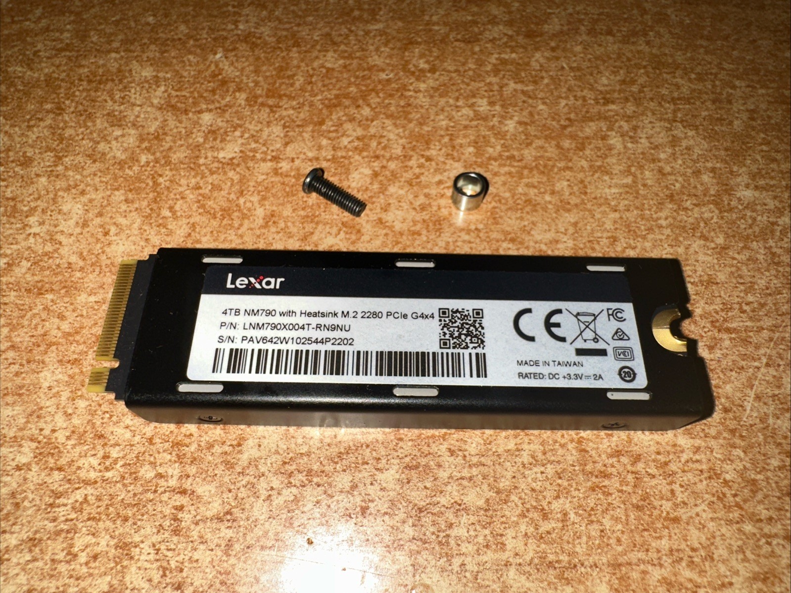 Lexar 4TB NM790 NVMe SSD w/Heatsink, 7400/6500 MB/s, M.2 2280, PCIe Gen 4x4