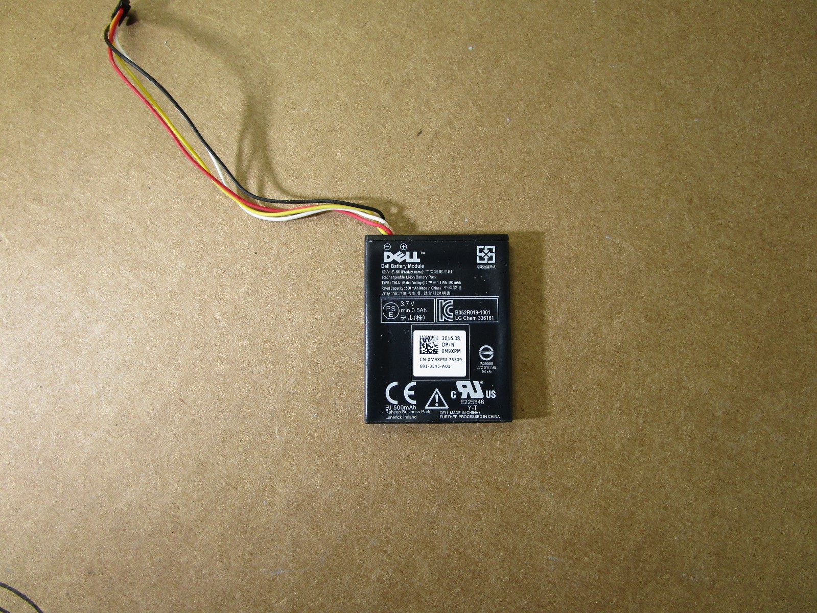 DELL PERC BATT 3.7V 500MAH  FOR DELL POWEREDGE  M9XPM