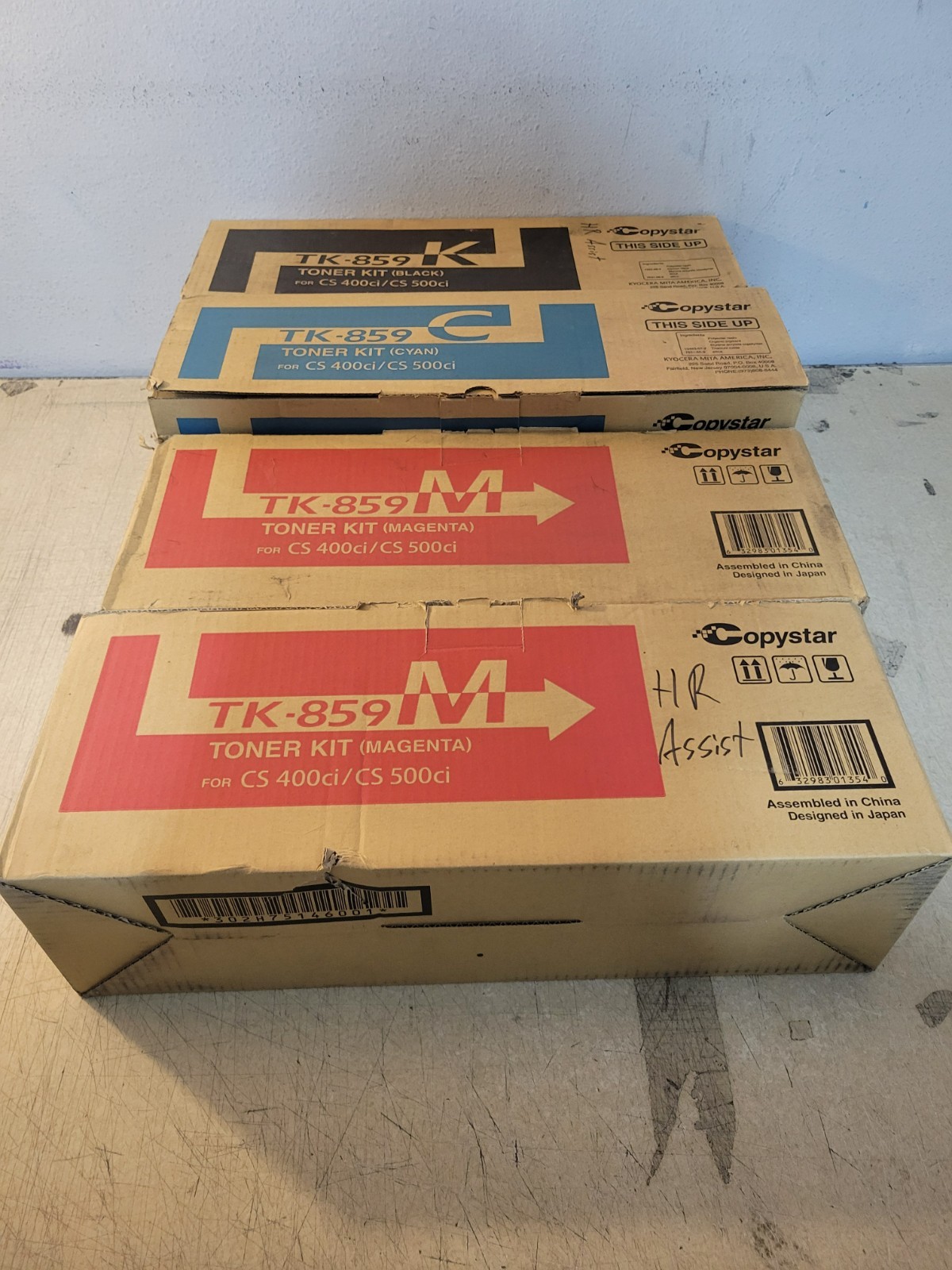 Kyocera Copystar TK-859 Black Cyan Magenta Toner Kit Lot Of 4 Genuine New