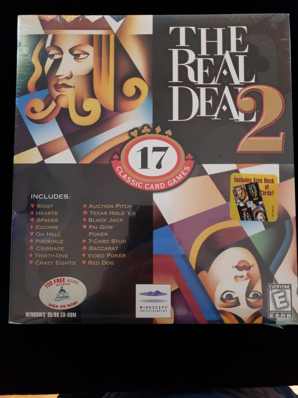 SEALED The Real Deal 2 17 Classic Card Games PC CD Mindscape Windows 95/98 new