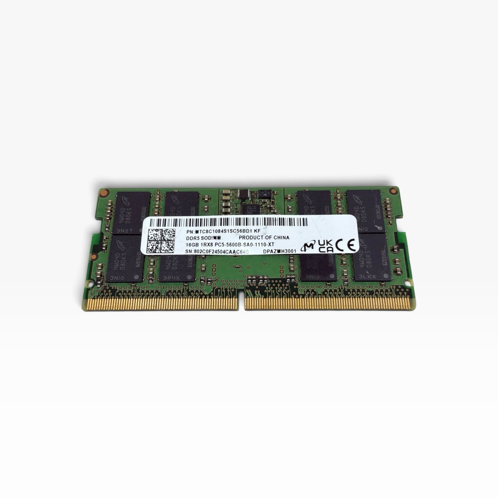 Micron 16GB DDR5 5600MHz Laptop RAM SODIMM MTC8C1084S1SC56BD1