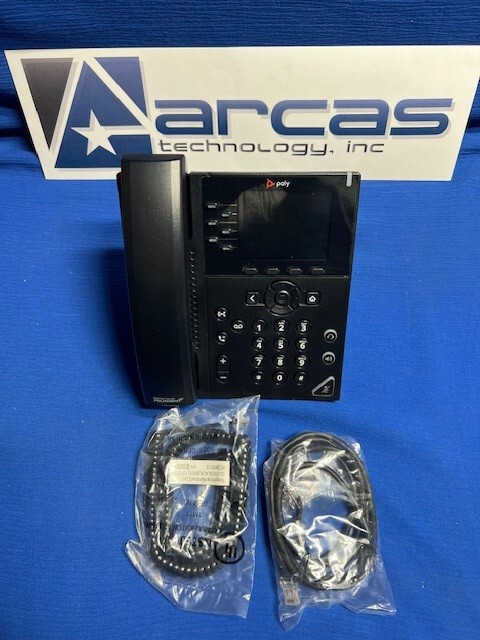 Polycom VVX350 2200-48830-001  Tested Cleaned Very Nice New Cords includes Power