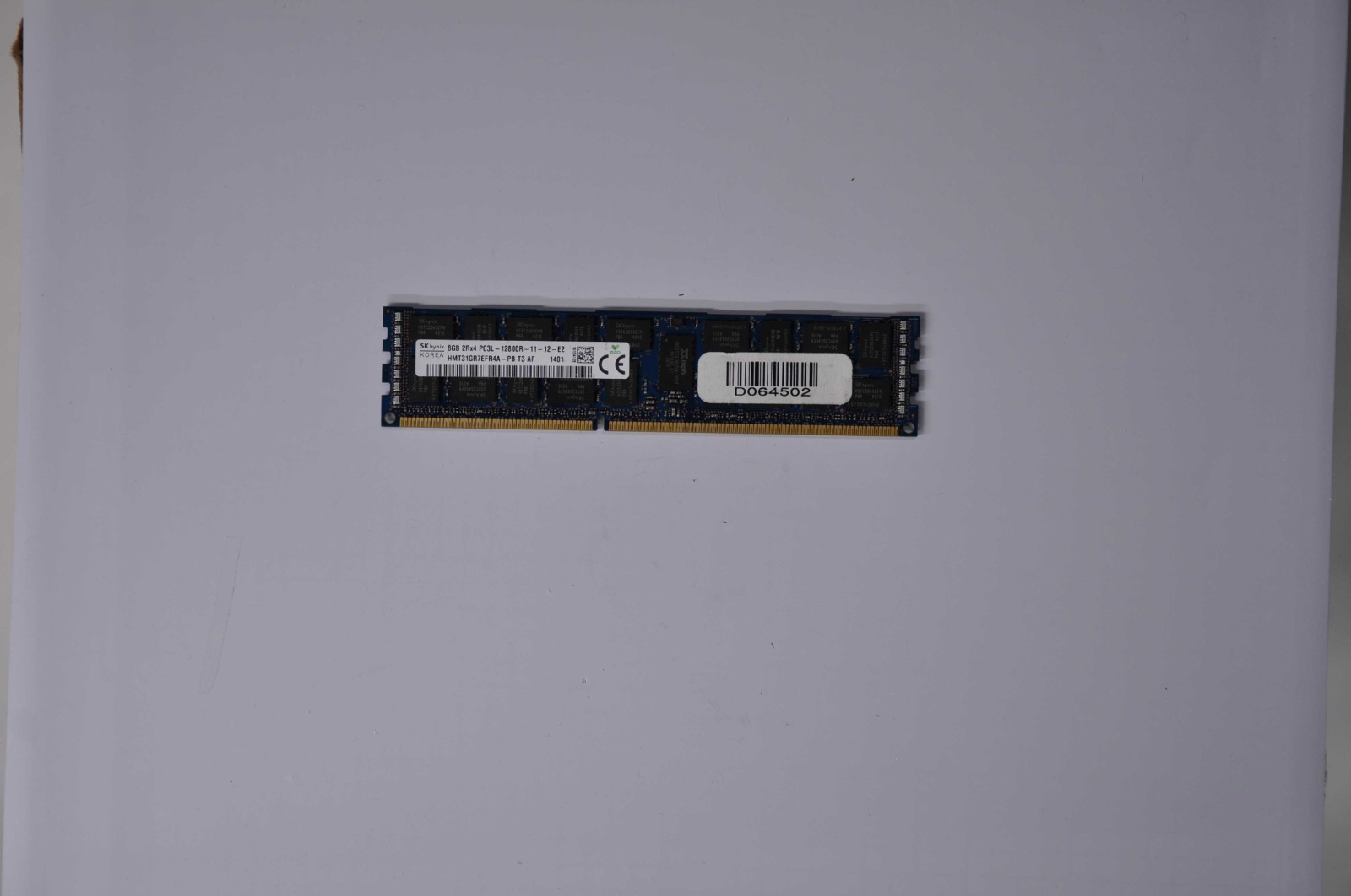 HYNIX 8GB (1X8GB) PC3L-12800R 2RX4 1600MHZ MEMORY USED HMT31GR7EFR4A-PB