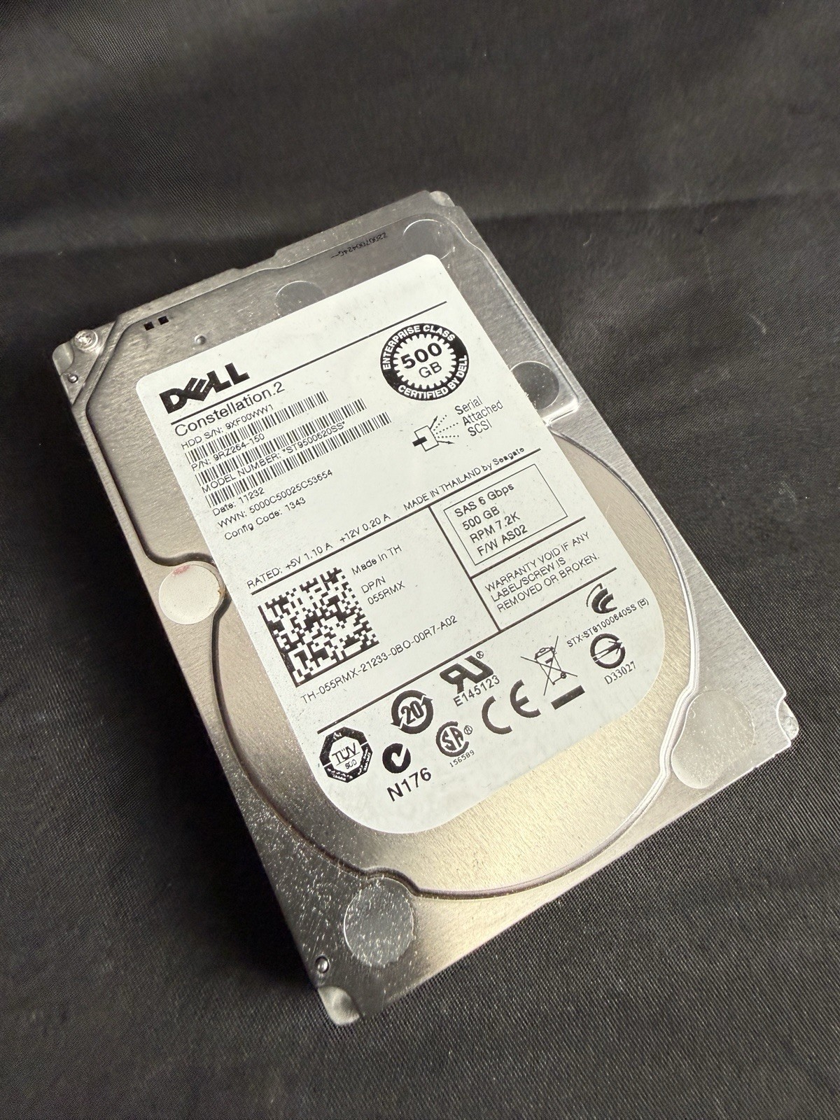 Dell Constellation.2 ST9500620SS 500GB 2.5in SAS 7200RPM 64MB HDD