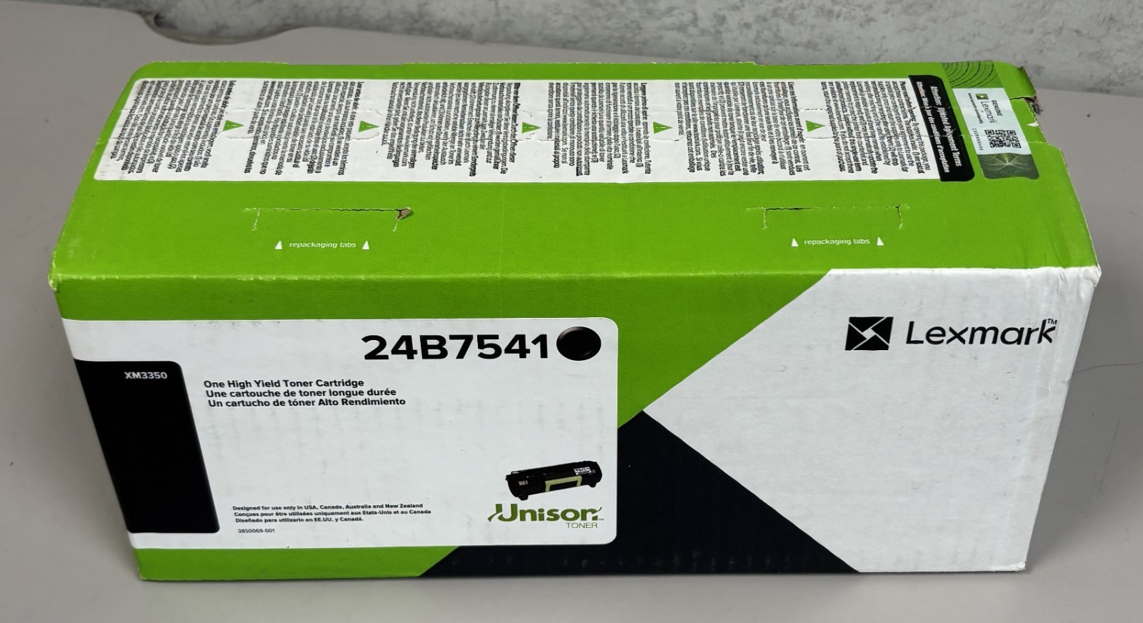 Lexmark Genuine 24B7451 HY Black Toner Cartridge Original OEM XM3350 - sealed
