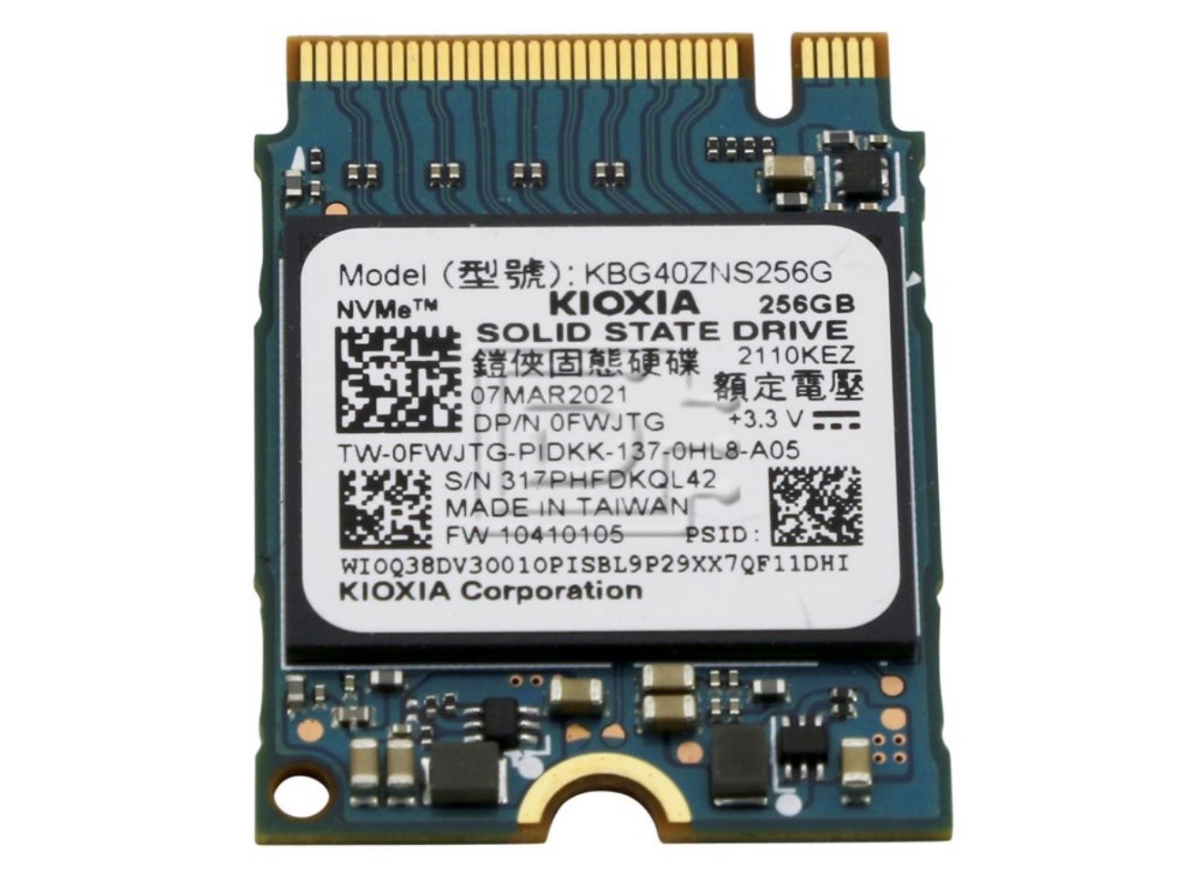 KIOXIA BG4 256GB NVMe M.2 2230 PCIe Gen3x4 SSD KBG40ZNS256G Tested
