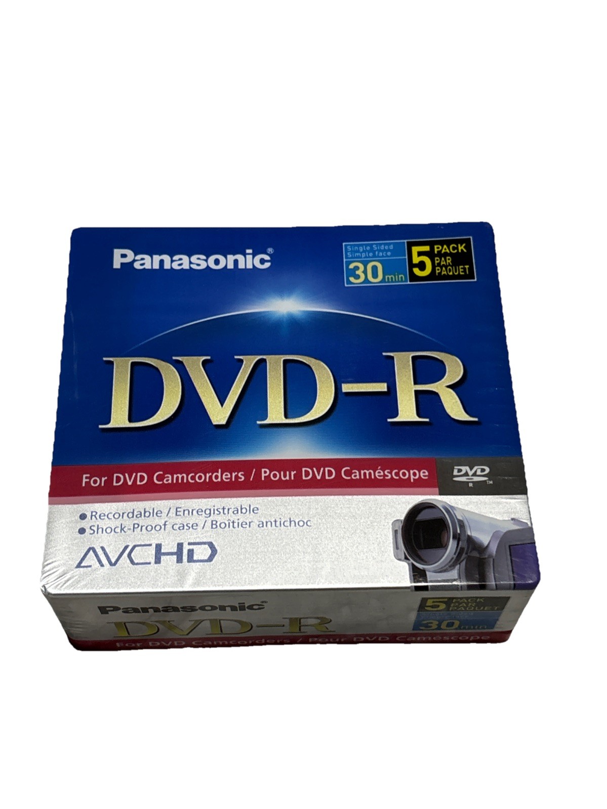 Panasonic DVD-R Mini 5-Pack for DVD Camcorders 30-Mins AVCHD Factory Sealed