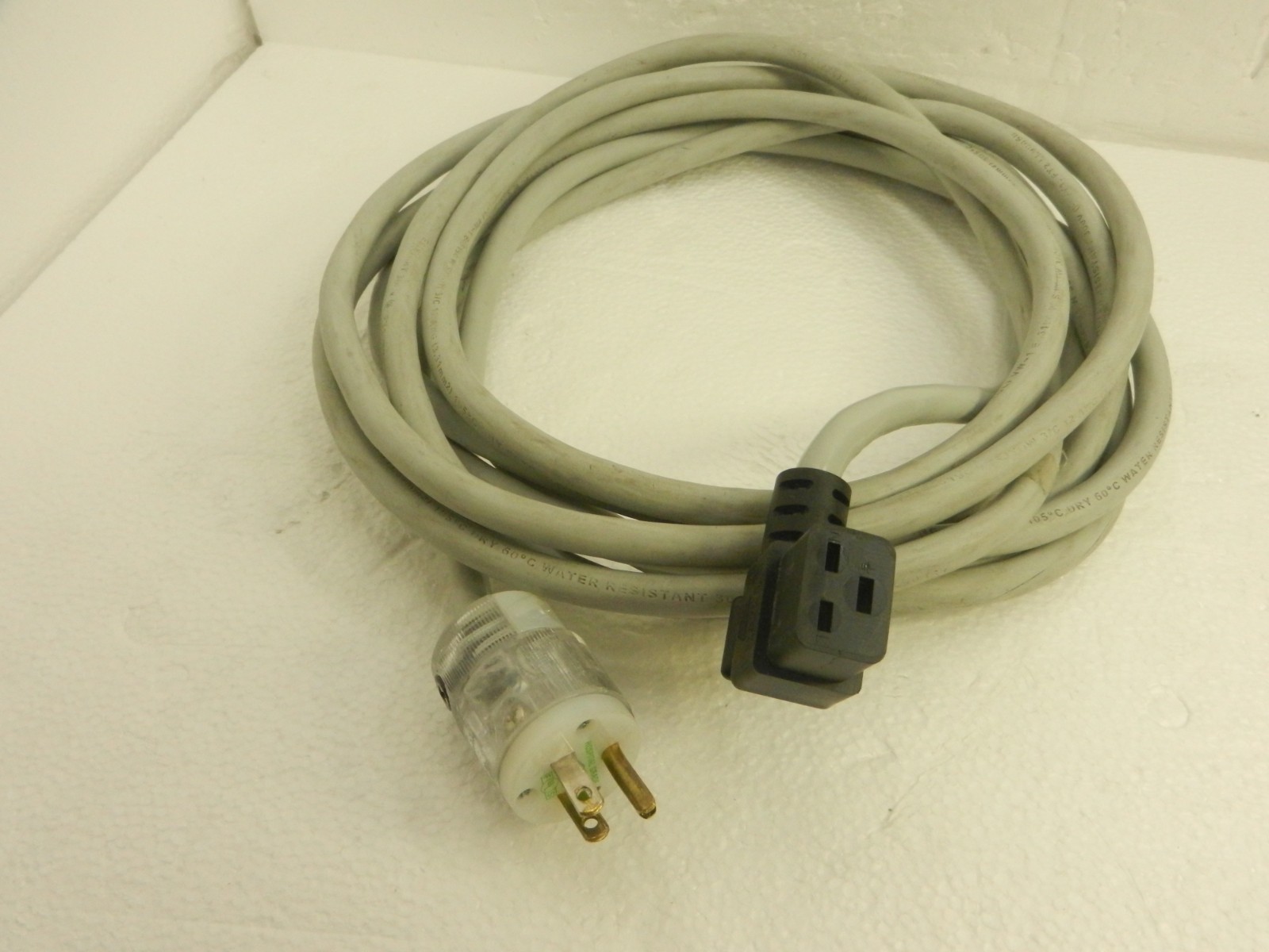 Hospital Grade Power Cord NEMA 5-20P  -to - C19 Right Angle Plug 12 AWG