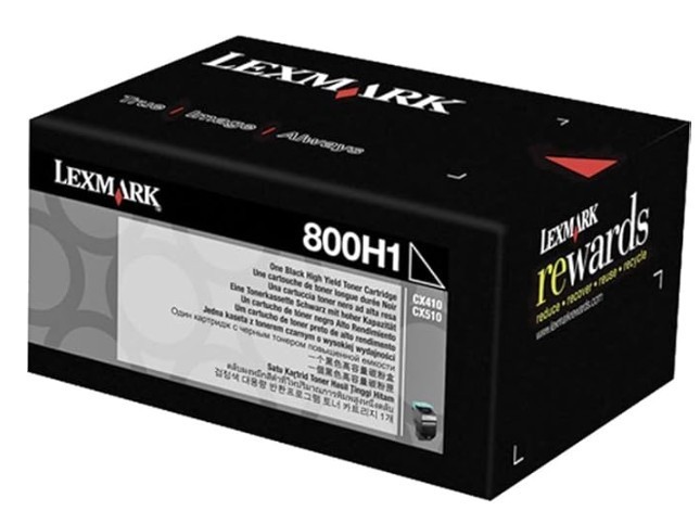 GENUINE ORIGINAL Lexmark 80C0H10 800H1 Toner Cartridge 4000 Pages Yield BLACK