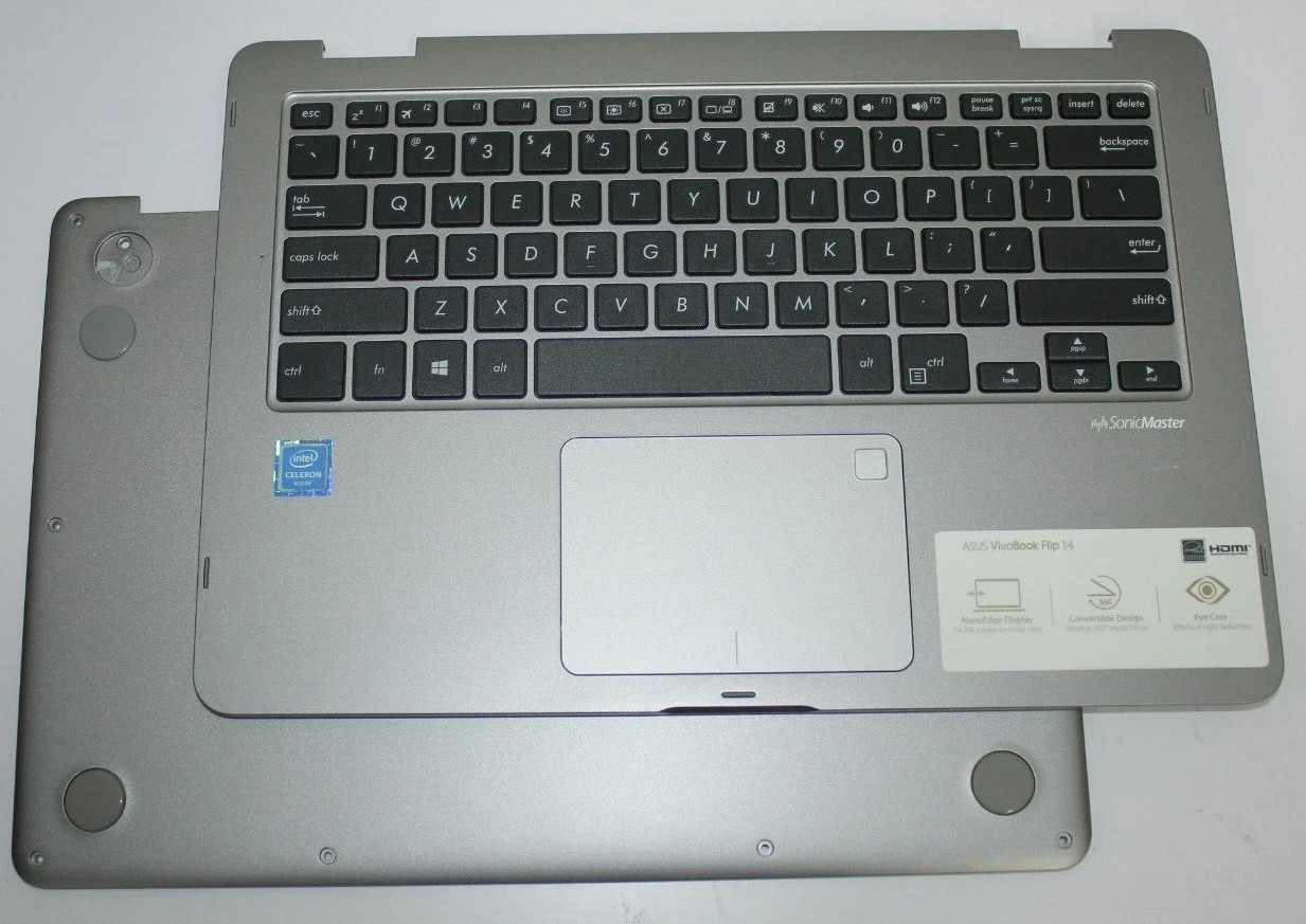 Genuine Asus Vivobook Flip TP401M / TP401MA Palmrest w/ Keyboard + Bottom Case