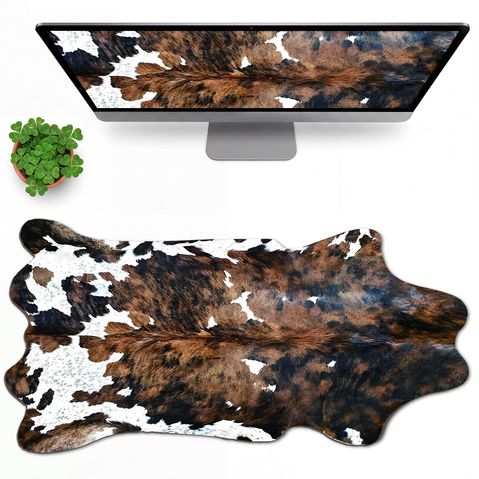 Large Cow Print Desk Mat Western Desk 31.5"x15.8"