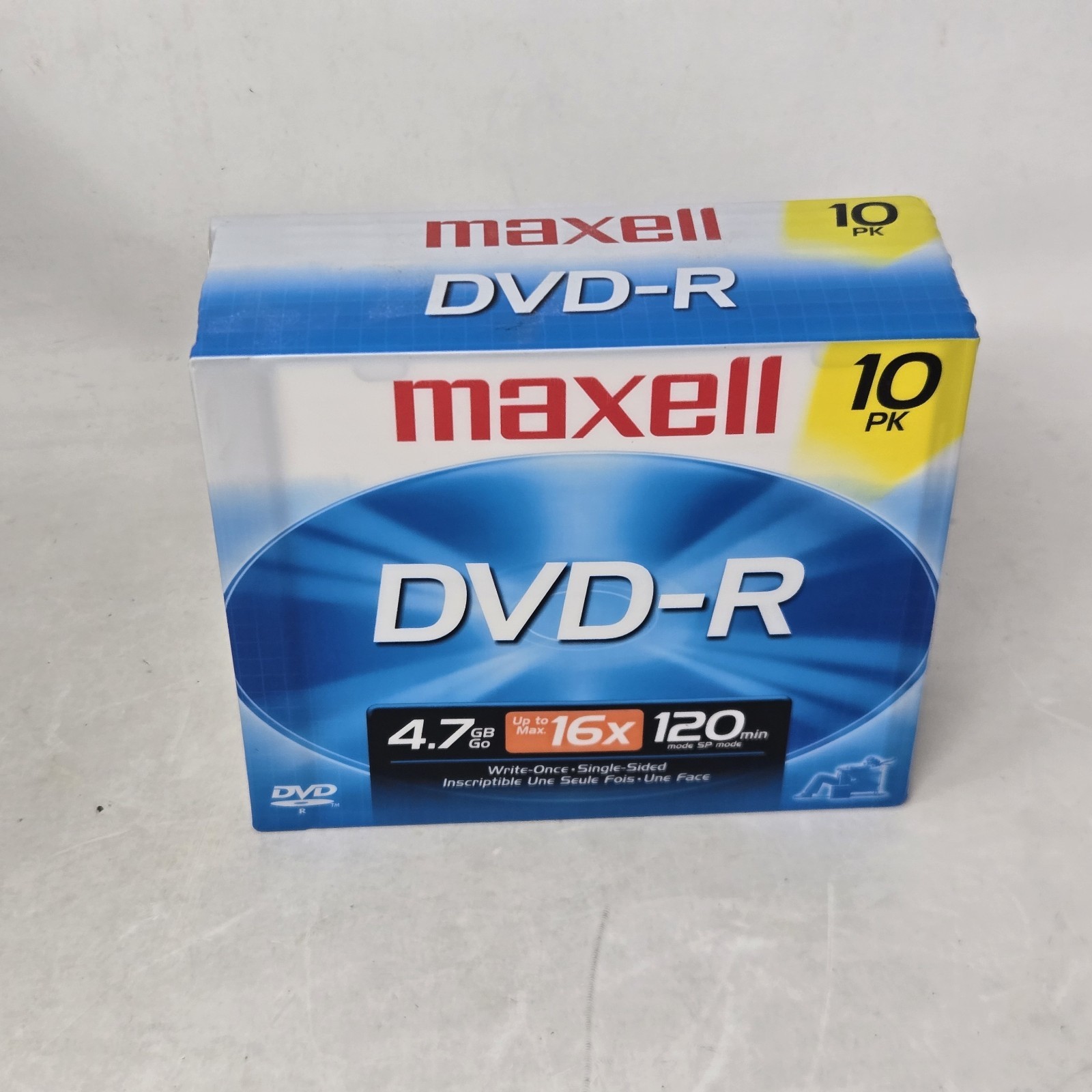 10 Pack Maxell DVD-R 4.7GB 16X Jewel Case Data Video 120 Minutes New