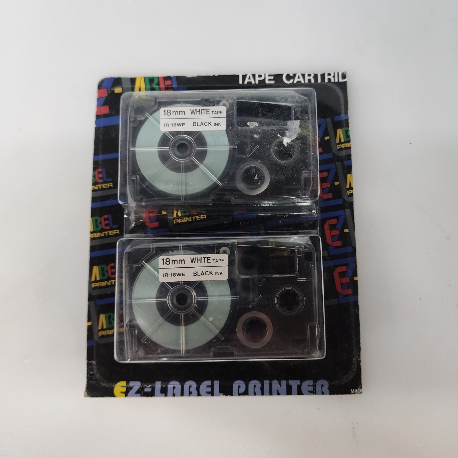 CASIO IR-18WE2S Tape Cassettes, 18mm, Black on White, 2 Pack New
