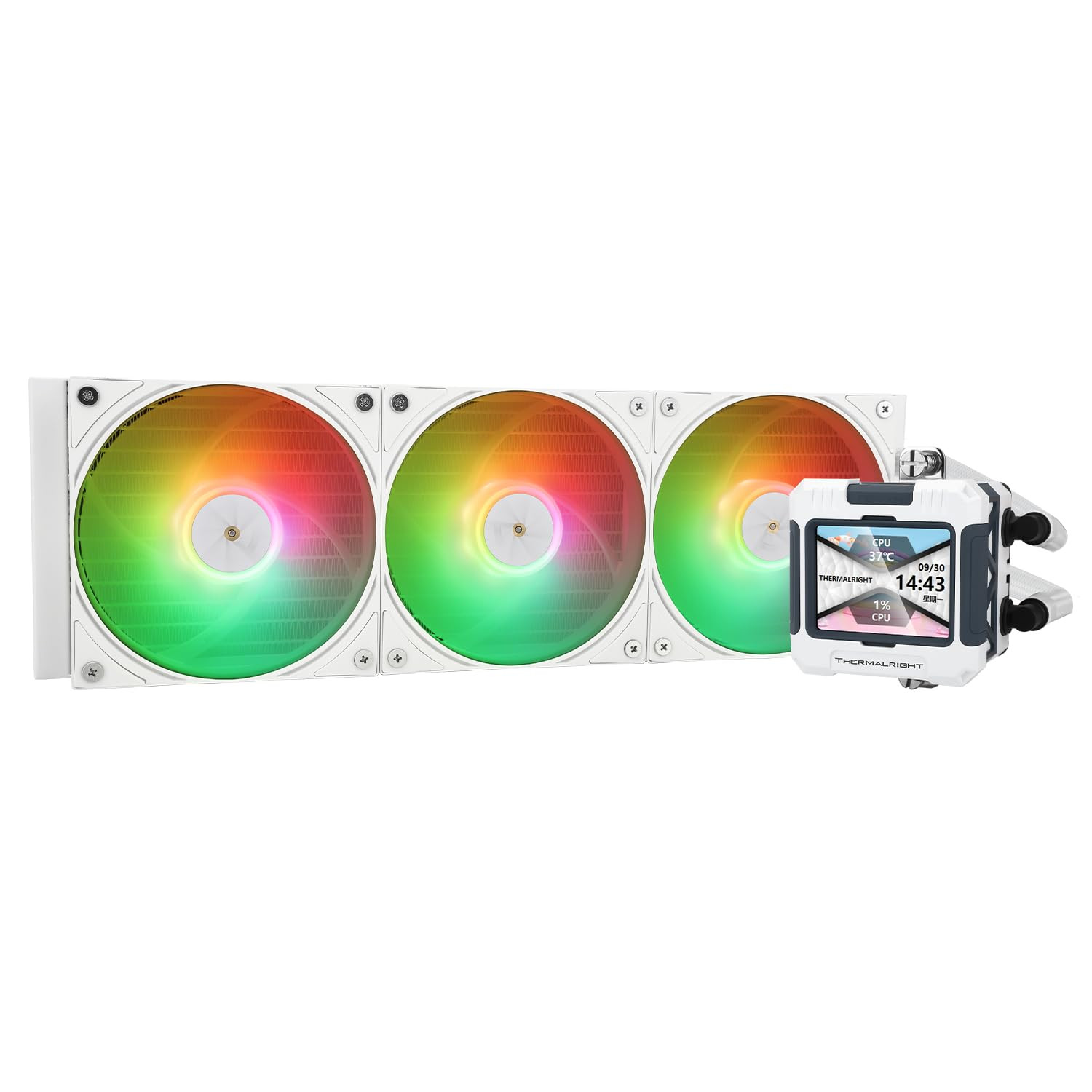 FW 360 White ARGB AIO CPU Liquid Cooler,Ips LCD Screen with 320 *