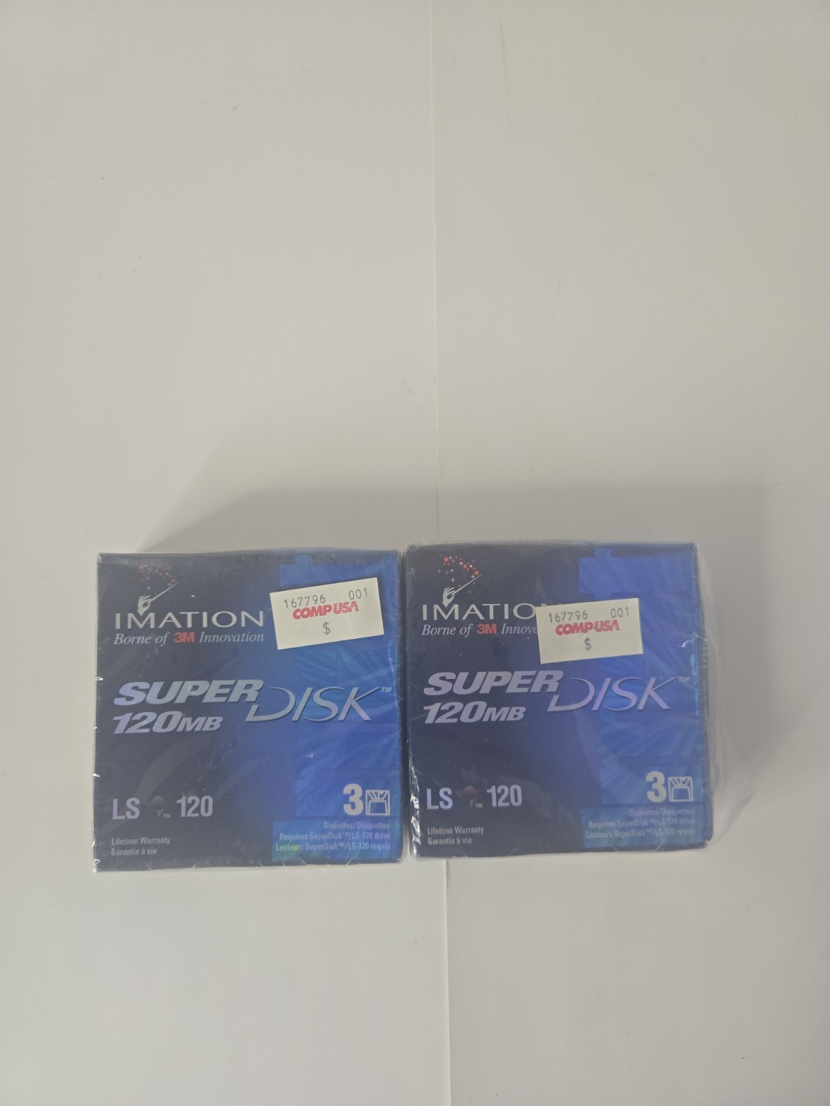 Lot of 2 Imation SuperDisk 120MB LS-120 Super Disk 