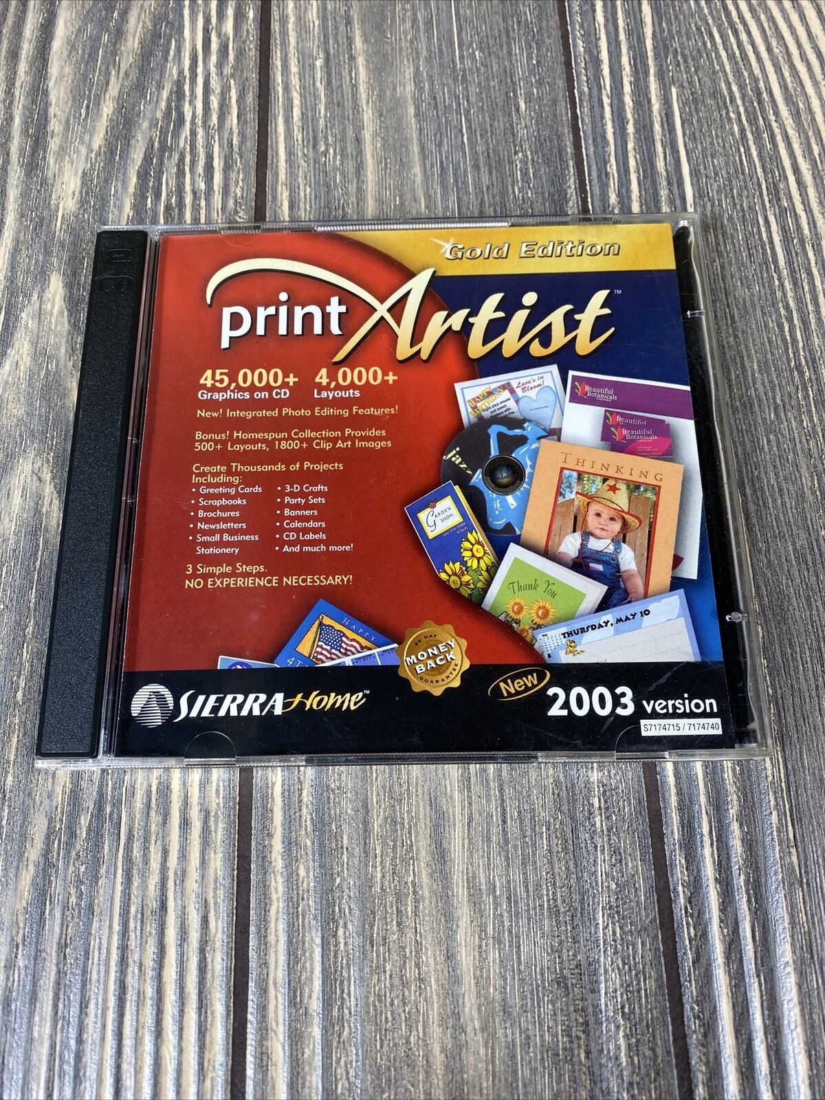 SierraHome Print Artist Gold Edition 2003 Version Computer Software
