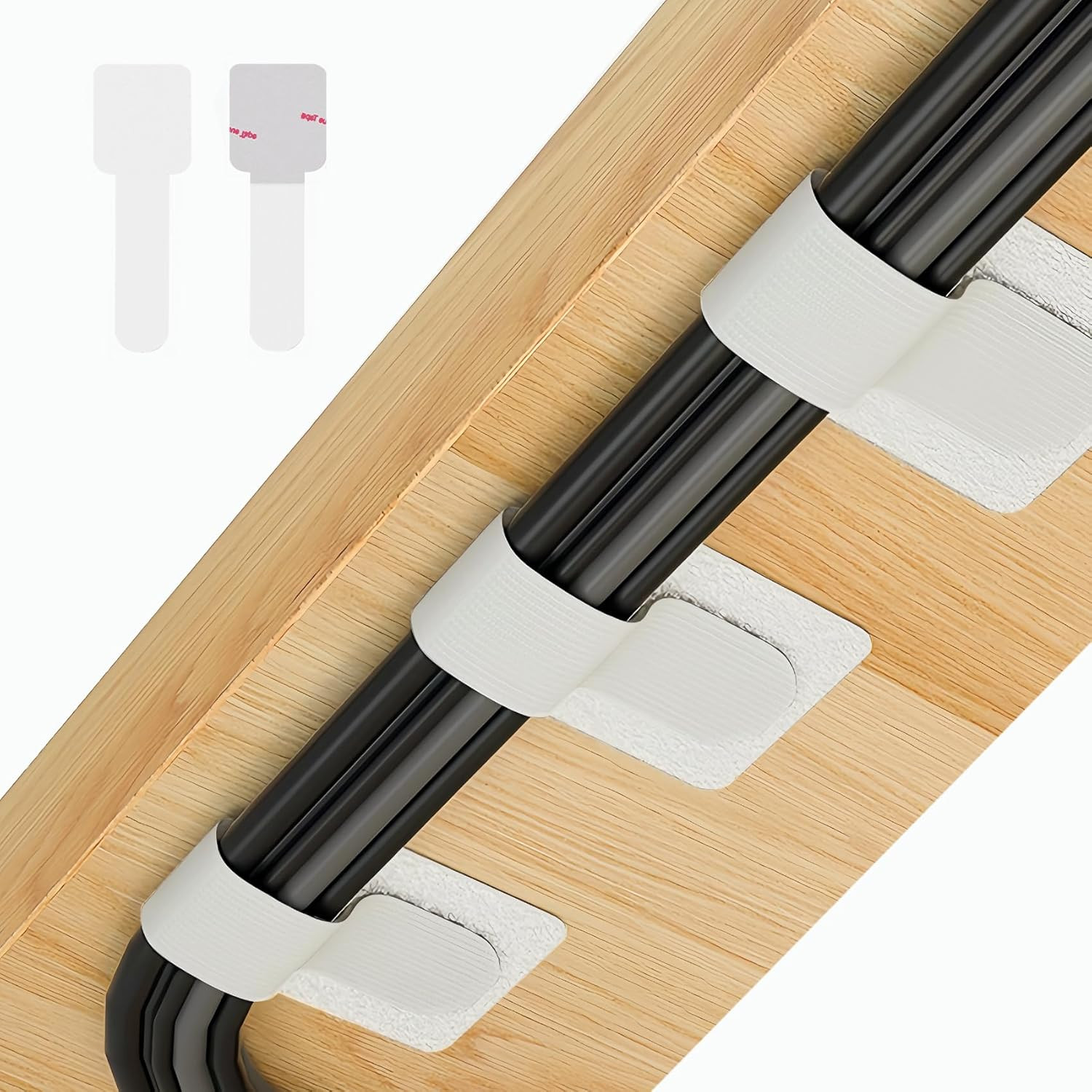 Sujetador de Cables Kit de 50 Pzs Organizador Adhesivo para Cables TV PC Blanco
