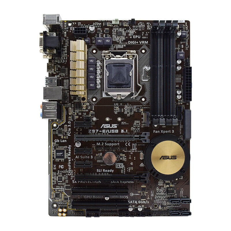 For ASUS Z97-E/USB3.1 motherboard LGA1150 4*DDR3 32G VGA+DVI+HDMI ATX Tested ok
