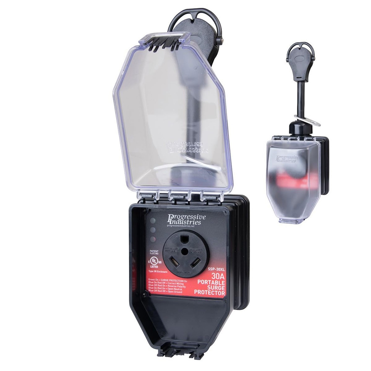 Progressive Industries SSP-30XL 30 Amp Portable RV Smart Surge Protector Black