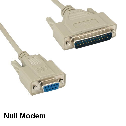 KNTK 25' Null Modem DB9 Female to DB25 Male Extension Cable Serial RS-232 Cord