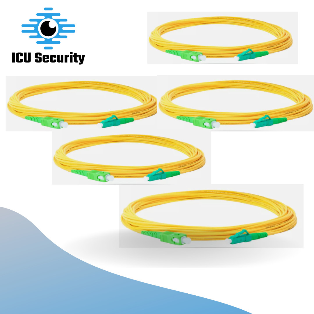 LOT of 5 -   5M Single Mode Fiber Cable LC/APC to SC/APC Simplex 9/125µm 1.6mm