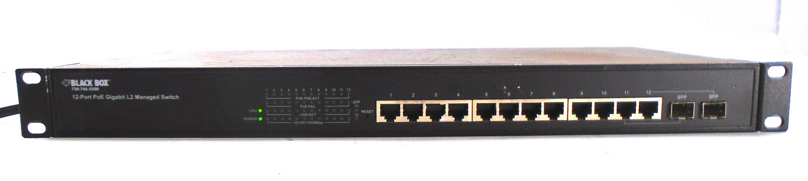 Black Box  PoE L2 Managed Gigabit LPB200A 724-746-5500 12-Ports External Switch