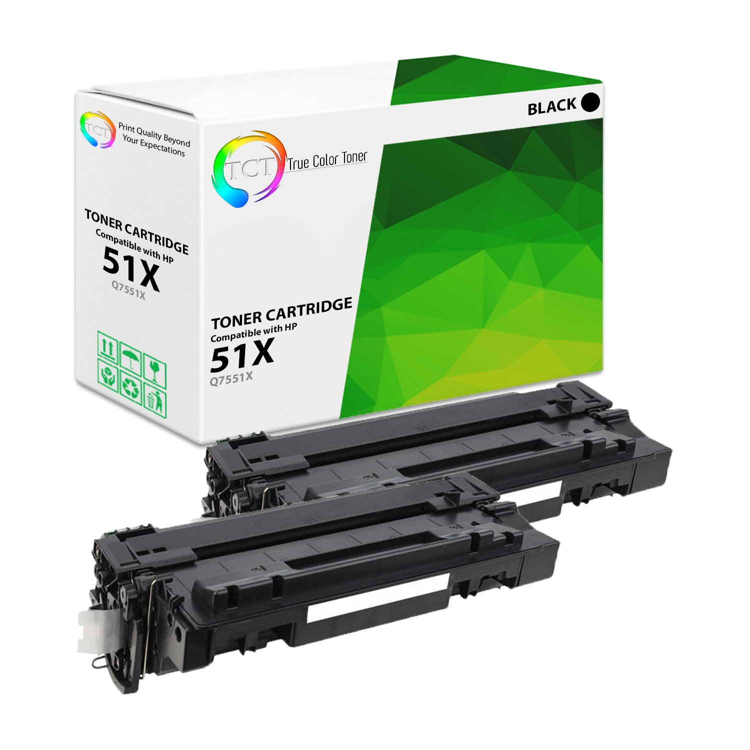 TCT 2 Black Q7551X 51X Toner Cartridges For HP LaserJet P3005 M3027 M3035 MFP