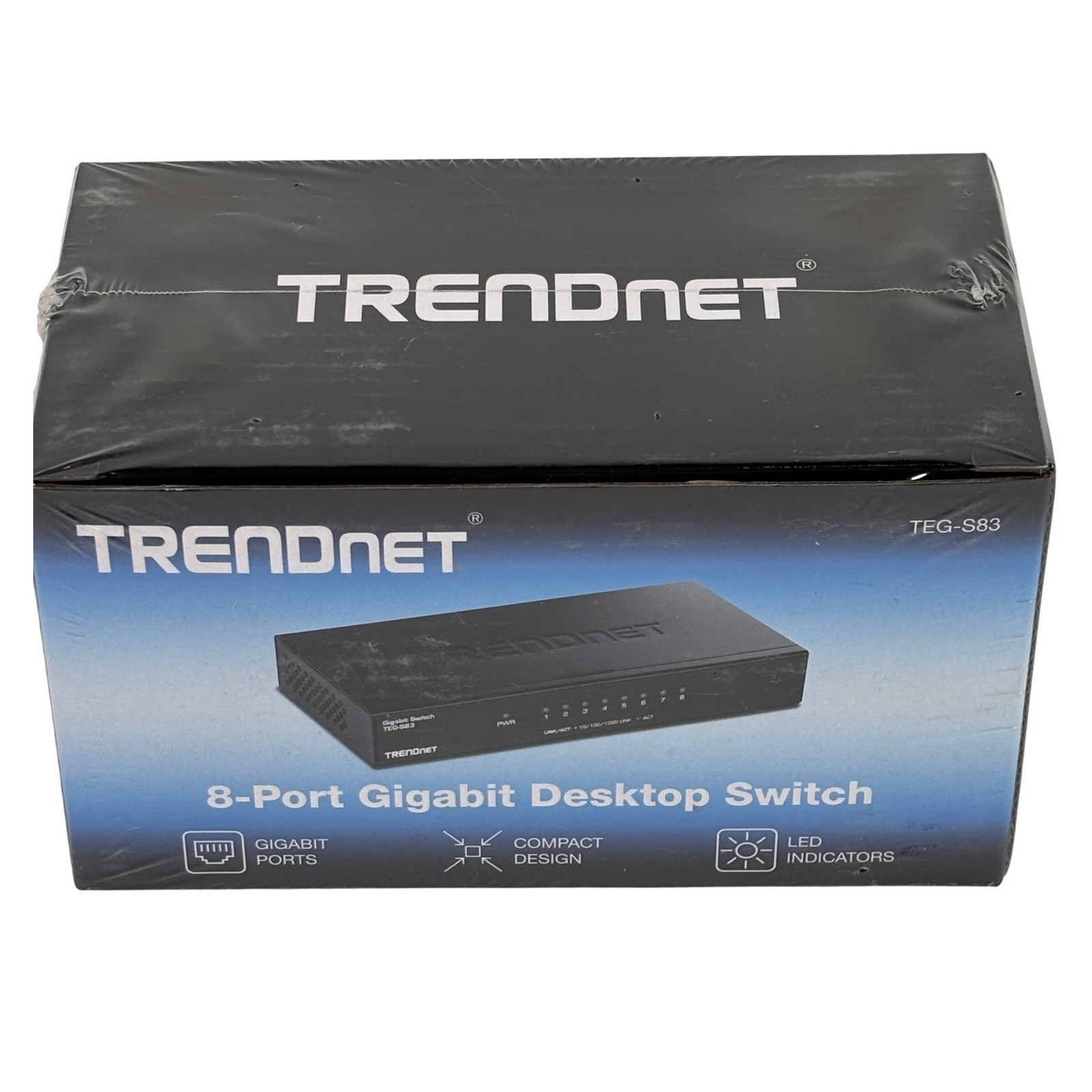 TRENDnet TEG-S83 8-Port Gigabit Desktop Switch 10/100/1000Mbps Metal Fanless NEW