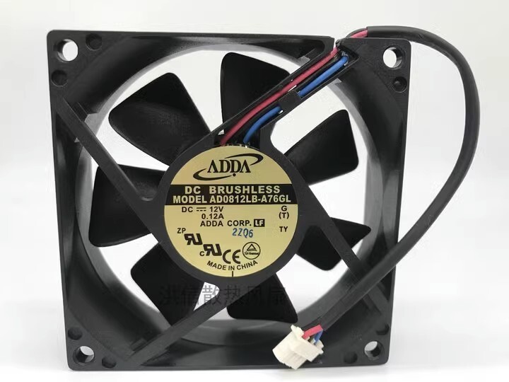 1 PCS For ADDA fan AD0812LB-A76GL DC12V 0.12A 8025 3wire
