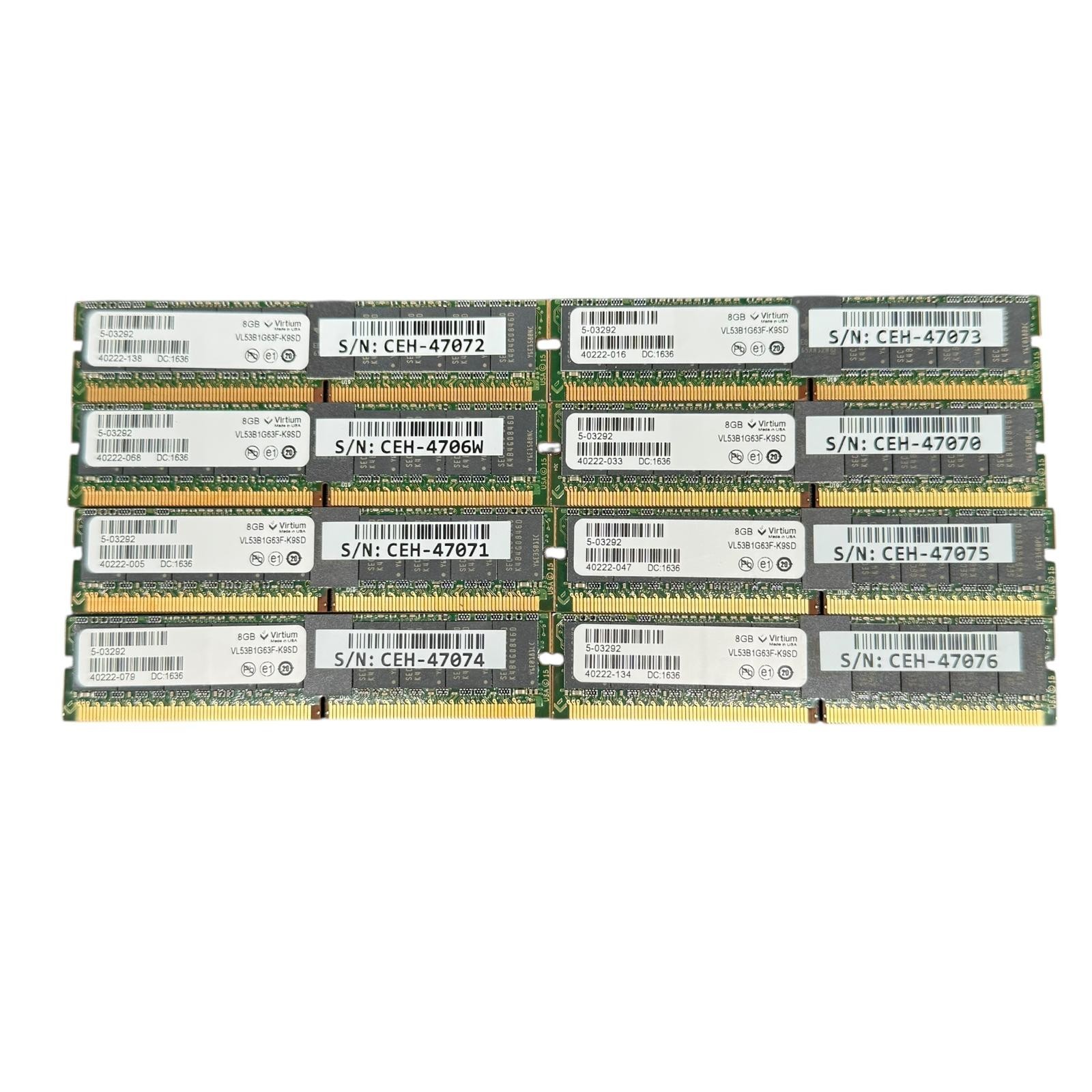 [8 PCS] VL53B1G63F-K9SD Virtium PC4 MiniDIMM Memory