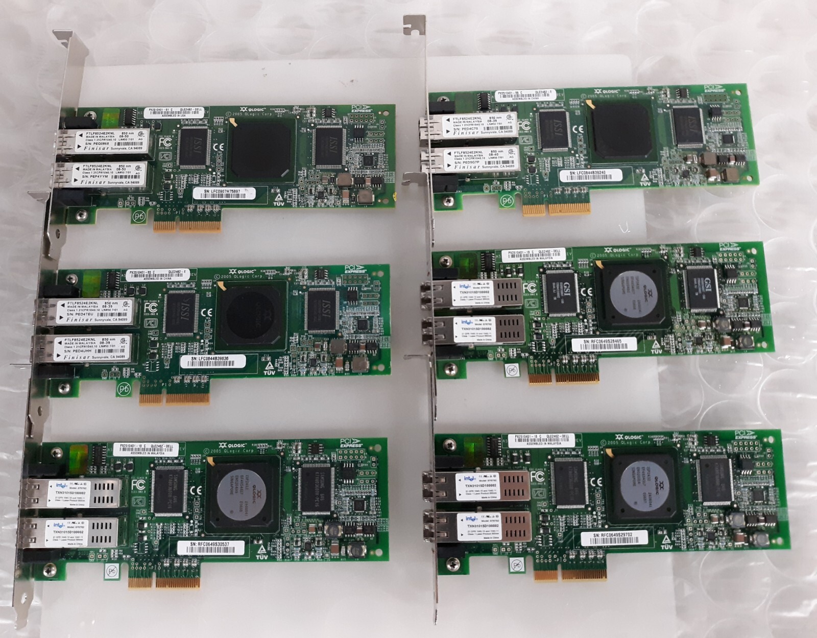 Lot of 6 Qlogic QLE2462-DELL/E PCIe Dual-Port Fibre Channel Module PX2510401