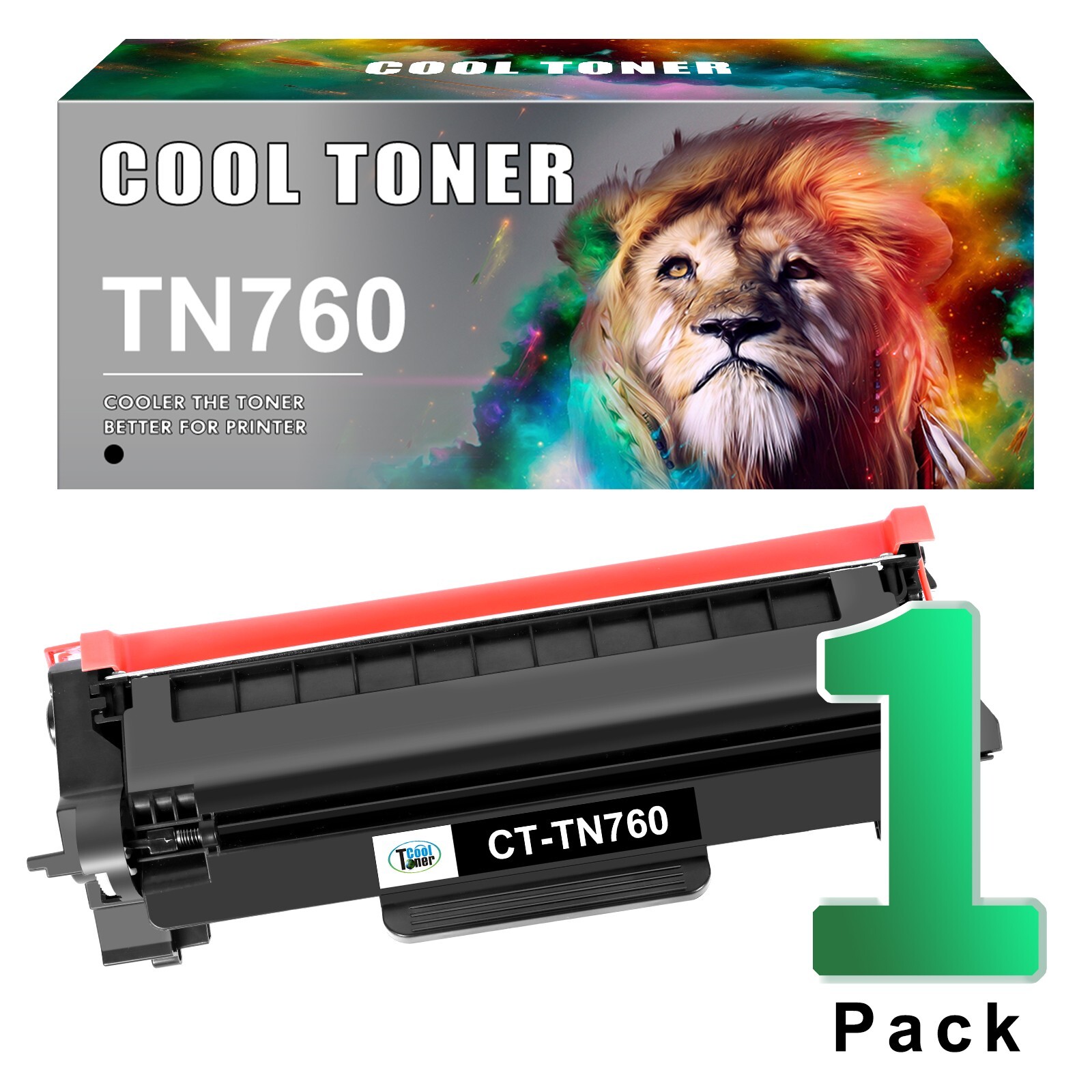 1x TN760 Toner Cartridge Compatible With Brother MFC-L2710DW MFC-L2717DW L2730DW
