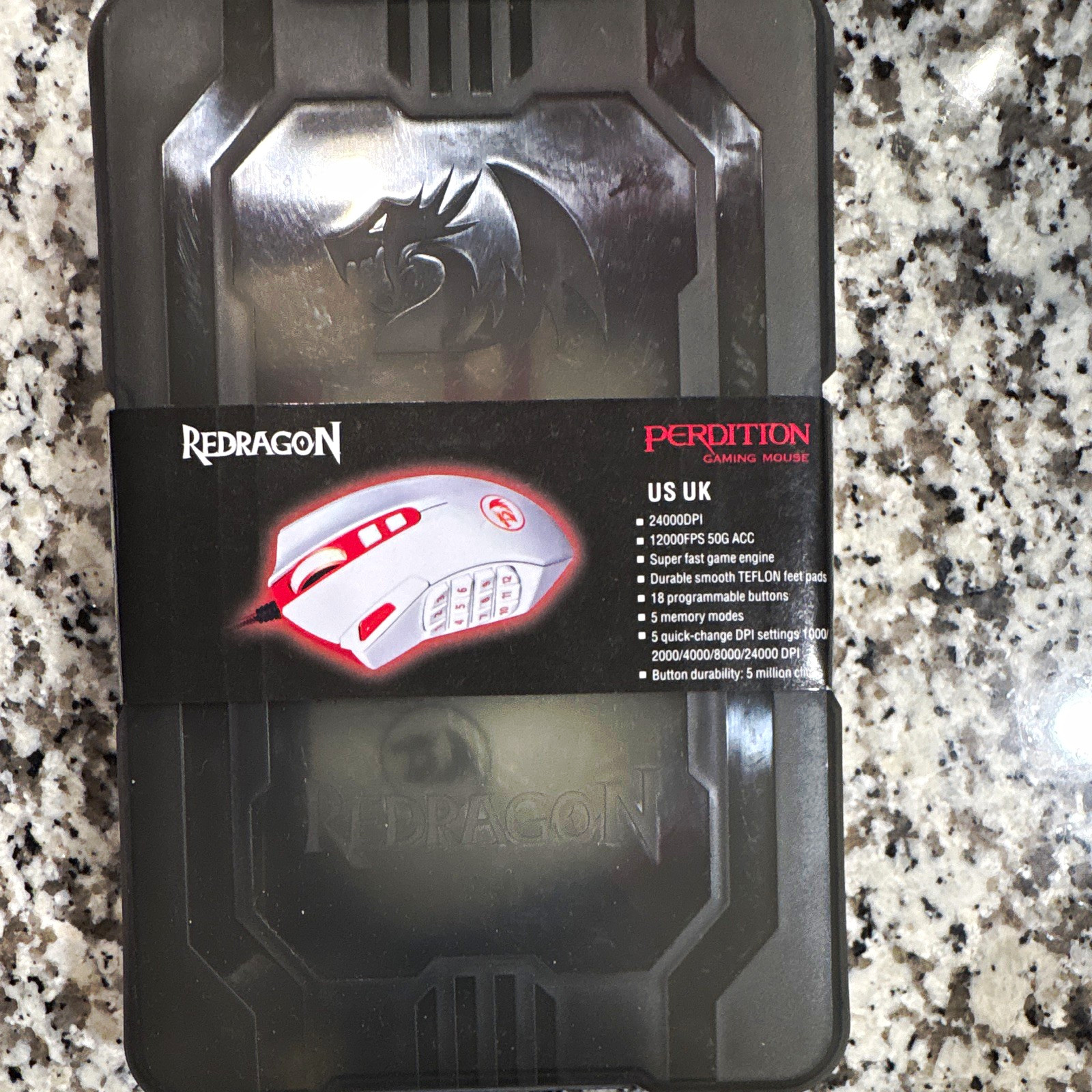 Redragon Perdition M901W-1 Wired USB Optical Gaming Mouse 24000 DPI 18 Btn White