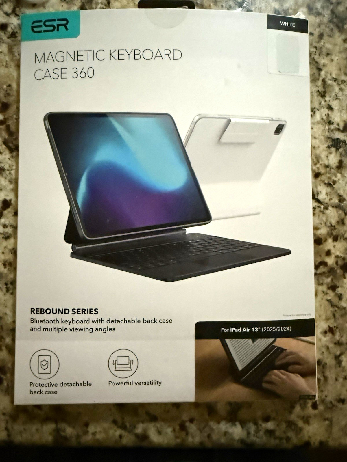 ESR Magnetic Keyboard Case 360 Folio for iPad Air 13 (2024/2025) White