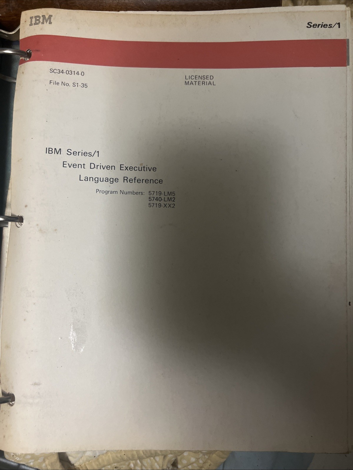 IBM series/1 Event Driven Executive Language Reference manual SC34-0314-0, S1-35