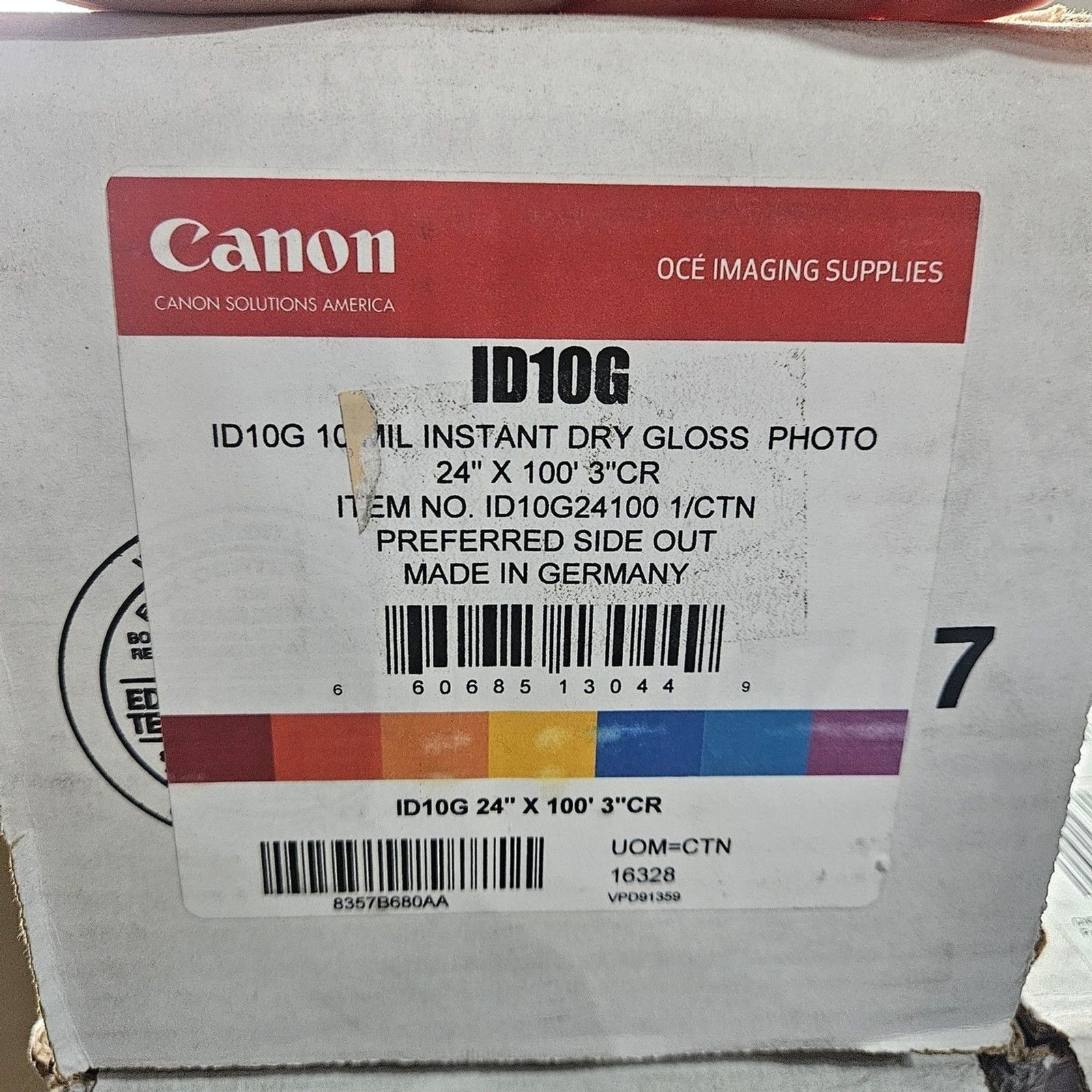 Canon ID10G Instant Dry Gloss Photo Roll 10 Mil 24" X 100' X 3" Core