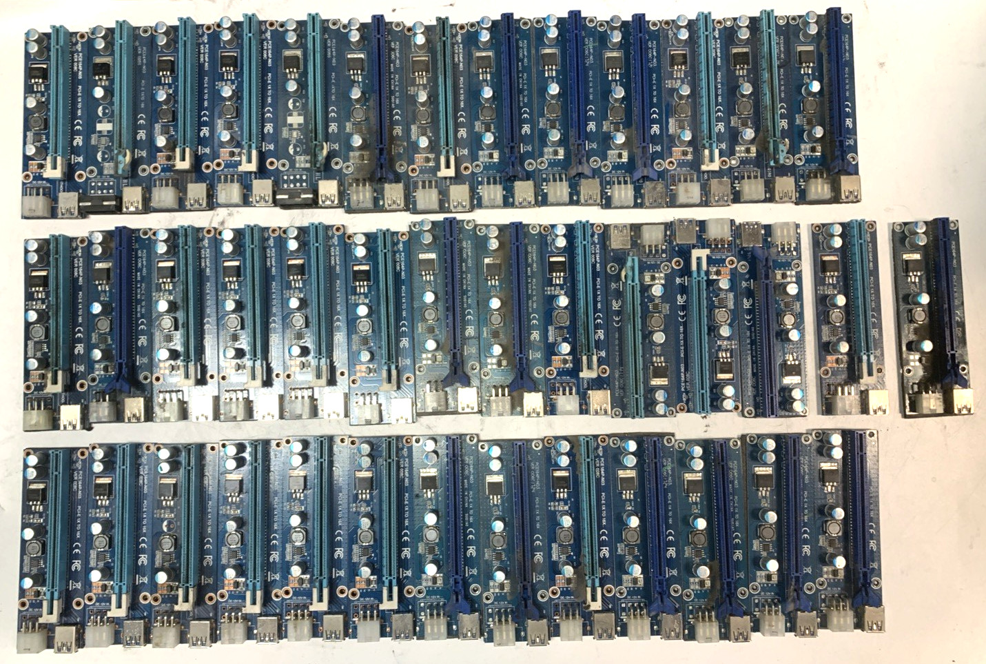 Lot 80 PCI-E 1x to 16x Powered USB3.0 GPU Riser Extender Various Brands Versions