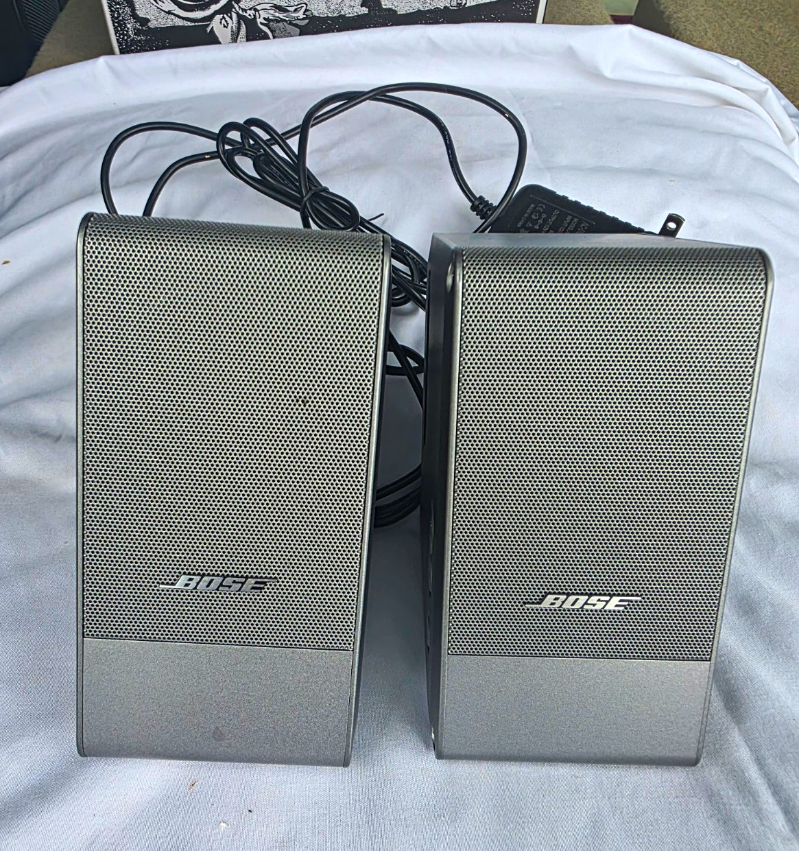 Bose Computer MusicMonitor Desktop Speakers Silver 301481-001 301482-001 TESTED