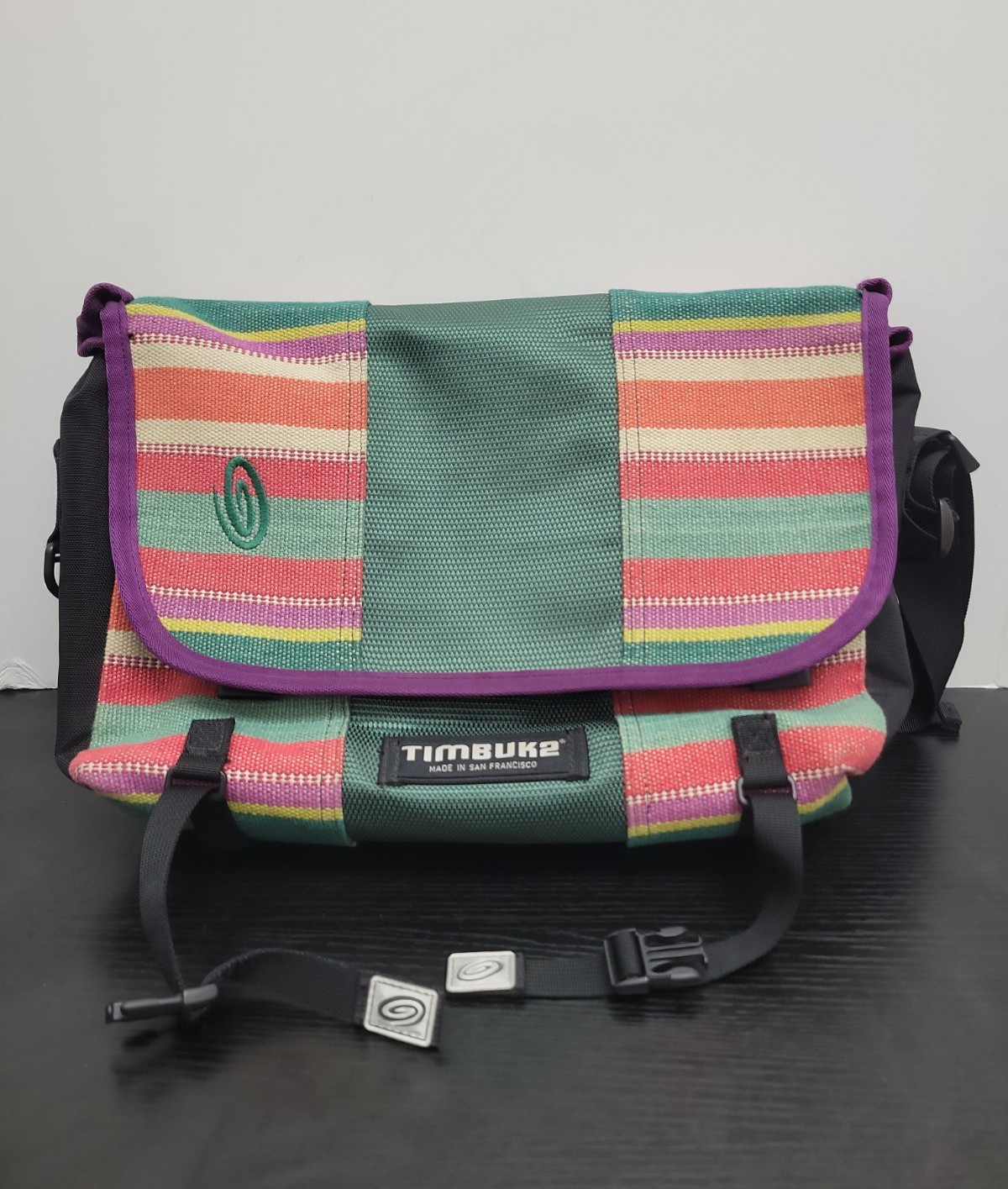 VTG Timbuk2 Woven Serape Multicolor Stripe Tablet Messenger Bag Rare HTF