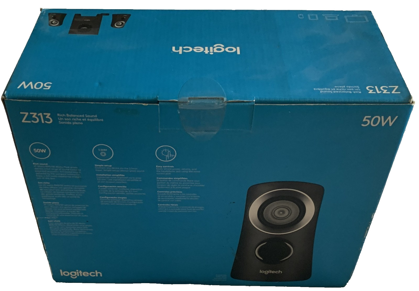 NEW Logitech Z313 2.1 Channel Speaker Audio System 50W + Subwoofer 3 Speakers PC