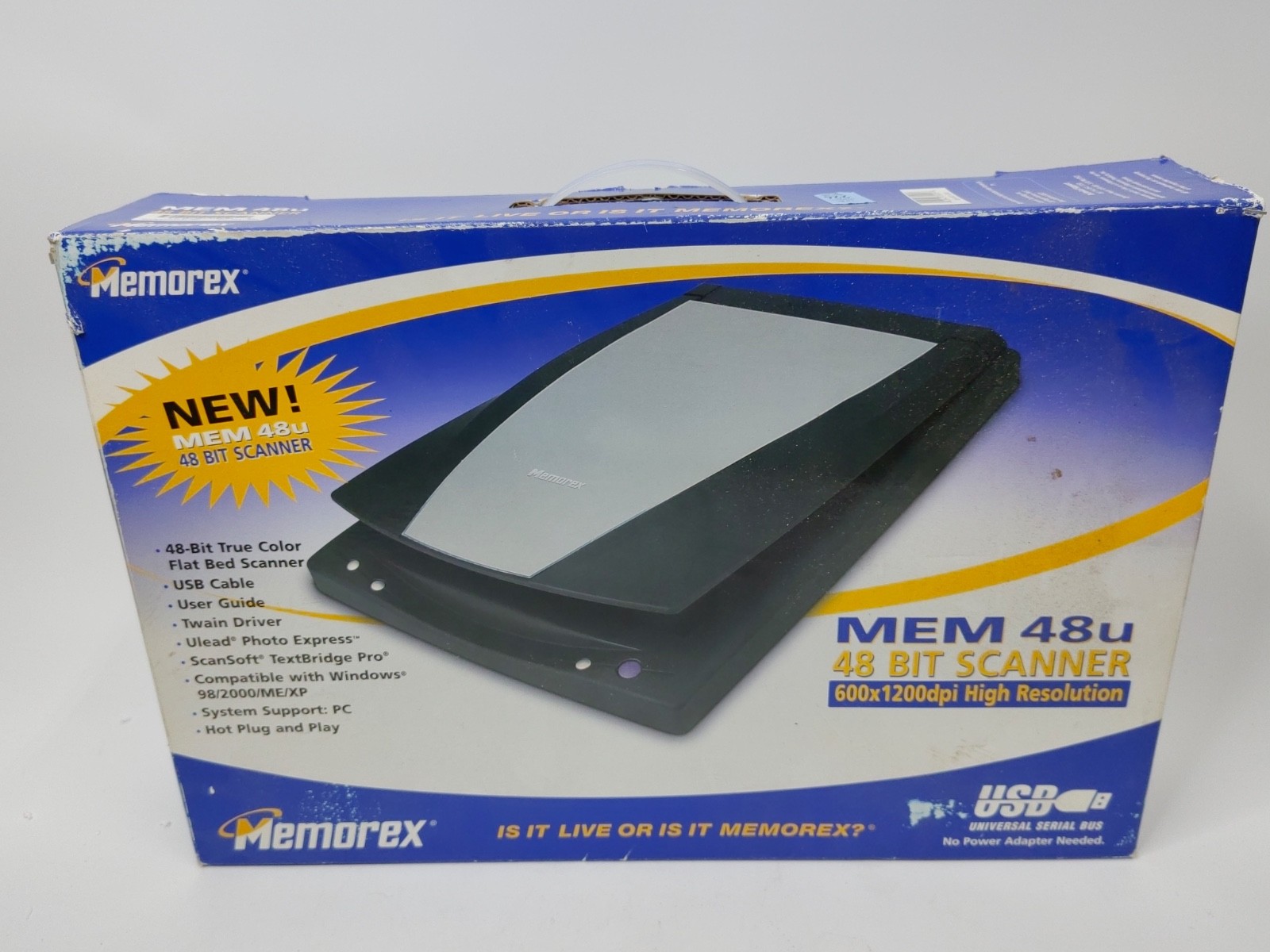 Memorex MEM48U Ultra-slim Flatbed 48-Bit True Color USB Scanner 600x1200dpi