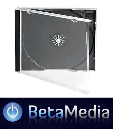 50 x Jewel CD Cases with Black Tray Single Disc - Australian Standard Size case