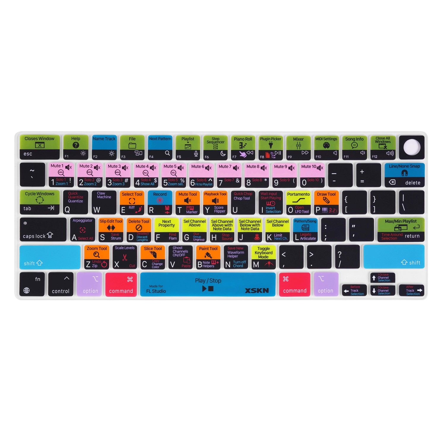 XSKN FL Studio Shortcut Keyboard Cover for 2026-2022 Macbook Air 13.6/15.3 M2-M5