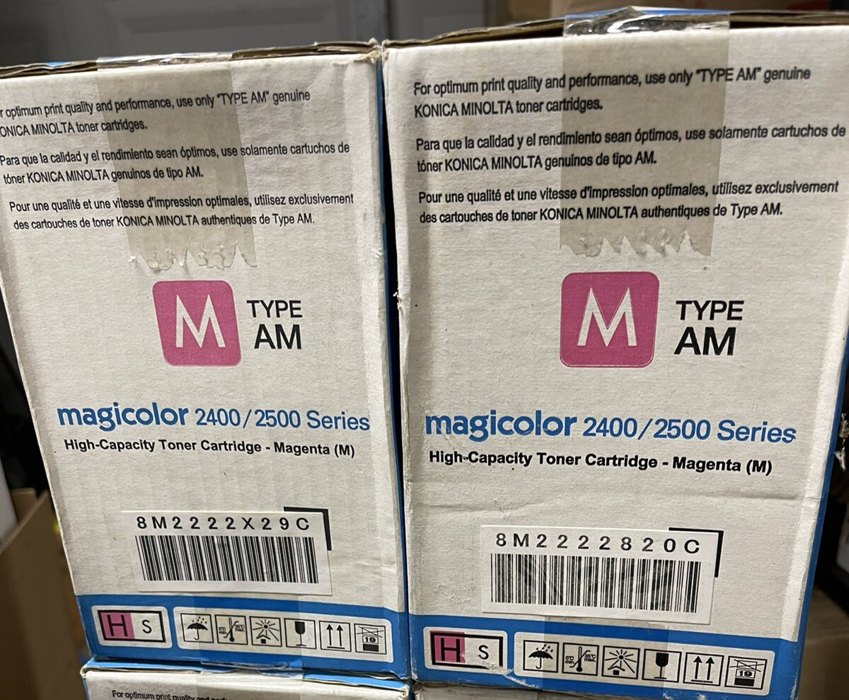 2 pc Genuine KONICA MINOLTA MAGICOLOR 2400W 2480mf Magenta Toner H/Y 1710587-006
