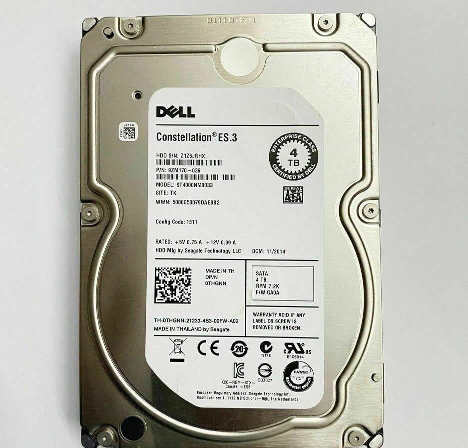 FOR Dell ST4000NM0033 ES.3 4TB 7200RPM 6Gb/s 64MB 3.5" SATA HDD Hard Drive