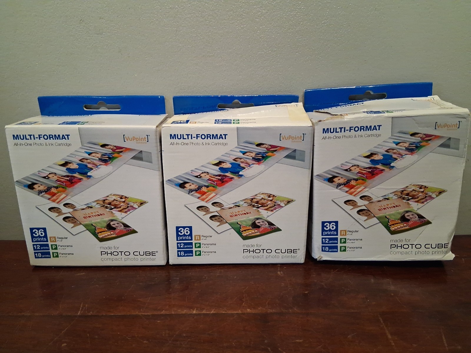 Lot of 3 VuPoint Solutions Multi-Format All-In-One Photo & Ink Cartridges Exp.