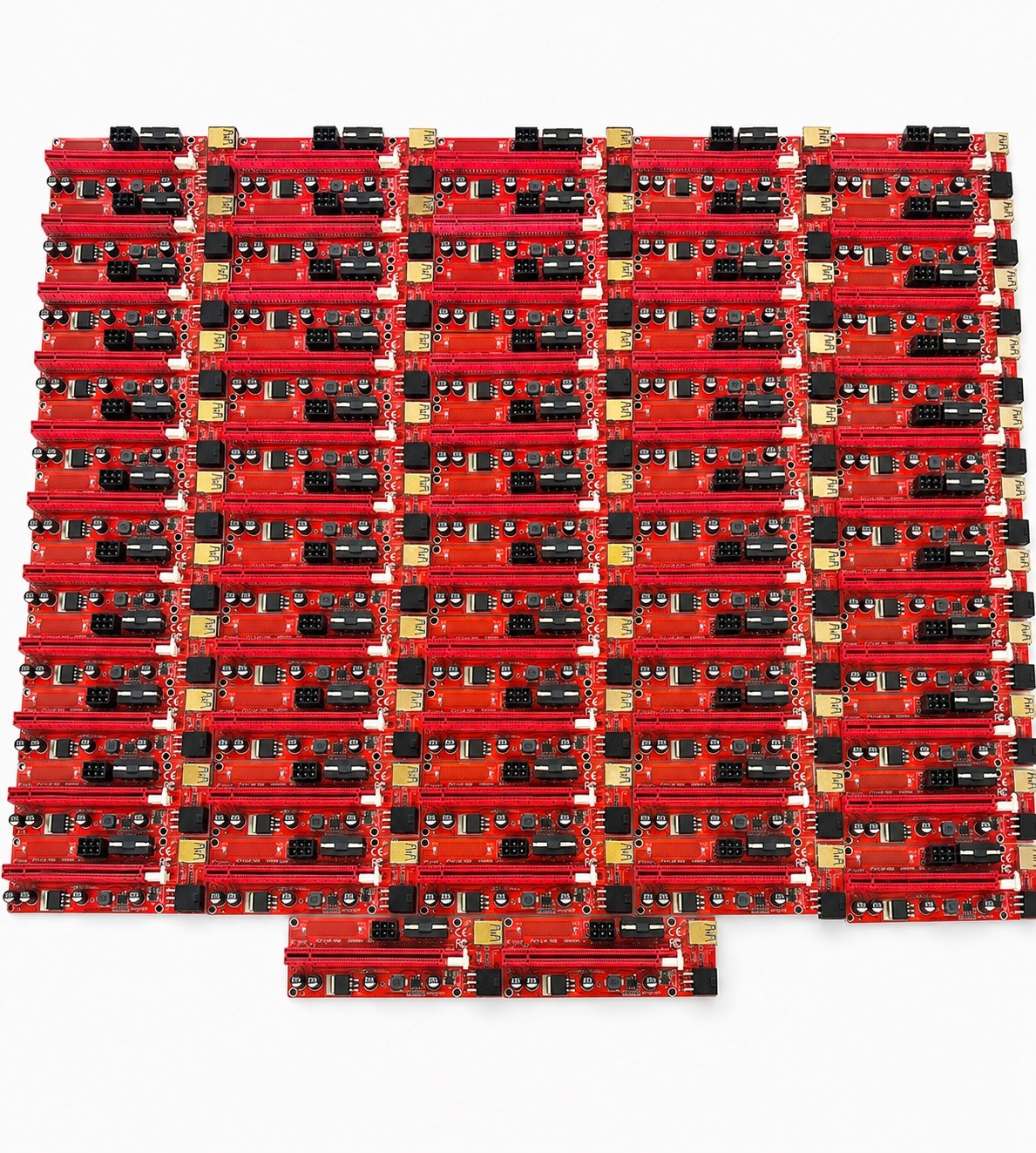 LOT OF 52: PCE164P-N07 VER 009S  PCI-E 1X TO 16X Riser Card adapter for Mining