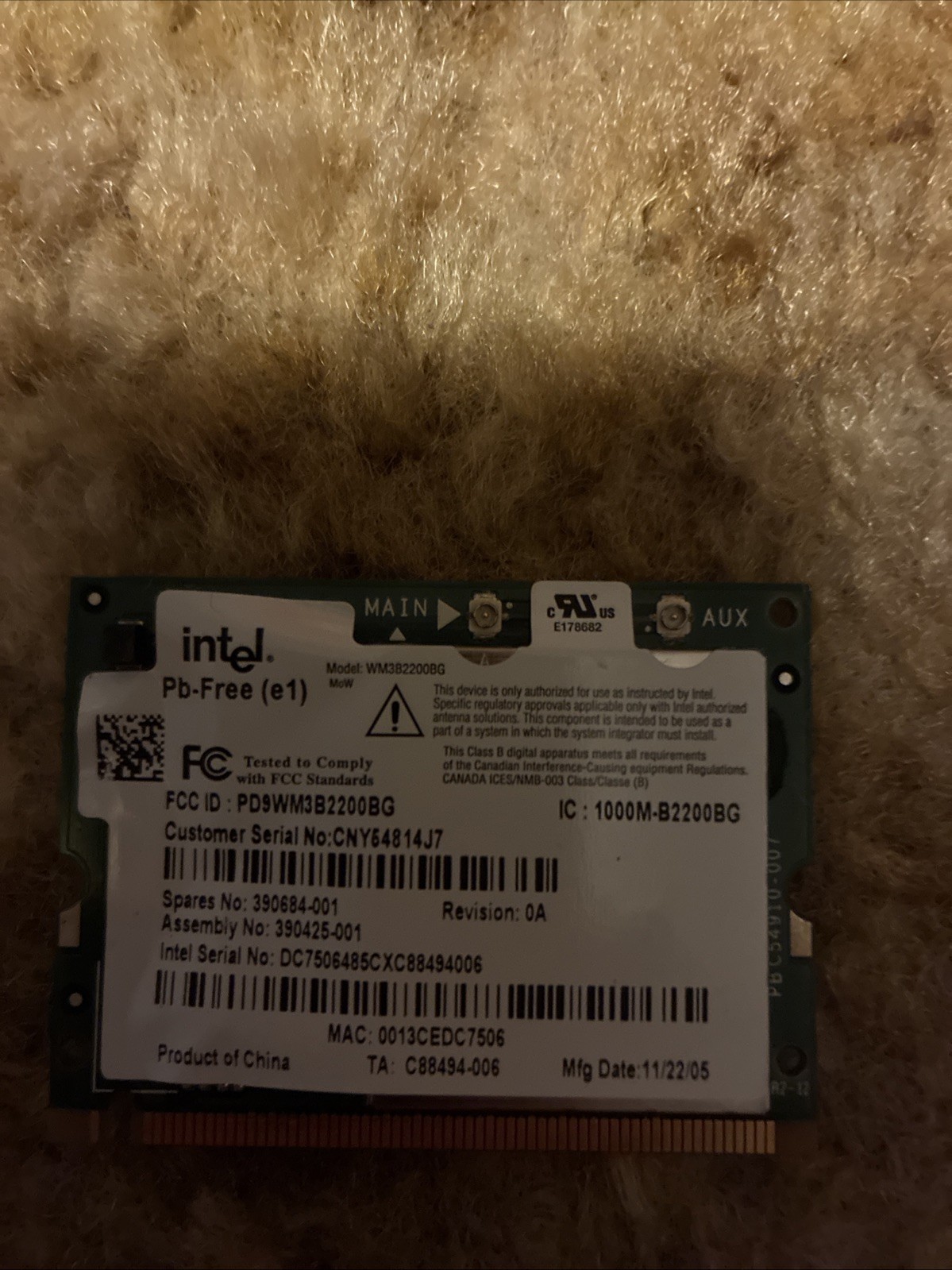 Intel Centrino Wireless Network Adapter Card Wifi Plus Bluetooth 6230 (As-Is)