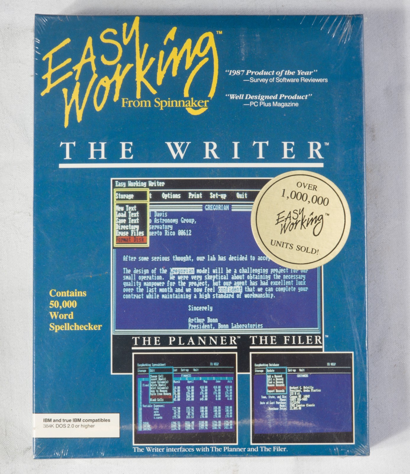 Vintage Spinnaker Easy Working The Writer DOS 5.25" NEW NOS BOX45
